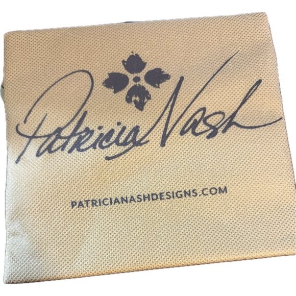 Patricia Nash Cognac Leather Zip Close Shoulder Strap Faux Suede Lining Tote Bag - Picture 6 of 8